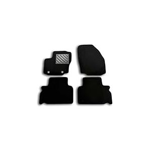 MTC Tapis de Sol pour Ford S-Max de 2006 à 2015, Galaxy II de 2006 à 2015 sur Mesure, antidérapant, Talonnette en Caoutchouc renforcé, Boutons d'ancrage, Noir