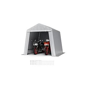 VEVOR Abri de Jardin, 245x245 cm, Tente de Rangement, avec Porte &agrave; Fermeture &Eacute;clair Enroulable, Abri de Stockage Portable Structure Robuste, Garage Ext&eacute;rieur pour Motos, V&eacute;los, Outils de Jardin, Gris