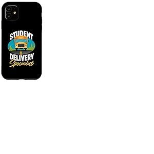 Design amusant conducteur de bus scolaire jaune Coque pour iPhone 11