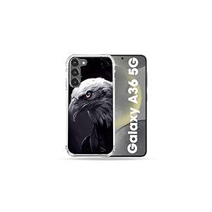 Cokitec Coque Renforcée pour Samsung Galaxy A36 5G Animal Aigle Royal Noir