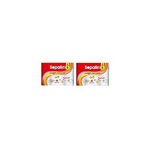 Sopalin Maxi Rouleaux Décoré – x6 Maxi Rouleaux égal à 12 rouleaux classiques, Triple épaisseur, Demi-feuilles, Blanc