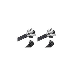 Romon 3M Manchon de Cache C&acirc;ble, 13-22mm R&eacute;glable Gaine C&acirc;ble Tress&eacute;e, Extensible Gaine Range Cable Informatique, Protection du Cache C&acirc;bles pour Automobiles/TV/PC/USB/Audio/Vid&eacute;o (Lot de 2)