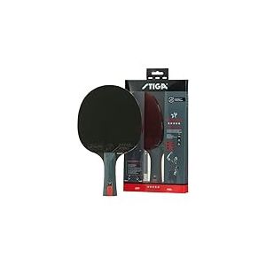STIGA Raquette de Ping Pong Prestige - Raquette de Tennis de Table 5 Étoiles, Bois 5 Plis, Manche Concave, Technologie WRB, Revêtement Homologué ITTF, Éponge 2 mm, Vitesse Maximale