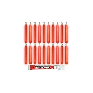 Cyalume SnapLight Rouge 15cm B&acirc;ton Lumineux Glow Stick Light Stick Fluorescent Dur&eacute;e 12 heures (Bo&icirc;te de 20)