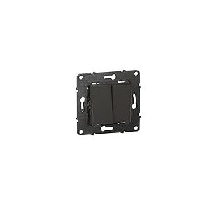 BTicino - Alt&egrave;ge double bouton poussoir noir composable