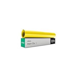 Cricut Iron On Vinyle Thermocollant | Jaune Fluo | 3,6m (12ft) | Rouleau de vinyle thermocollant (HTV) | Compatible avec toutes les machines de découpe Cricut