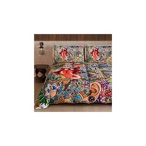 PETTI Artigiani Italiani - Couette d'hiver pour lit Double, Couette Double Face, Couleur Unie et Impression num&eacute;rique Murale, fabriqu&eacute;e en Italie