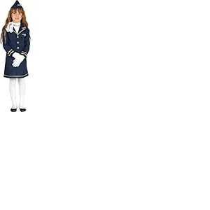 FIESTAS GUIRCA | Costume d'Hôtesse de l'air Enfant (3-4 ans) - Robe et Chapeau - Costumes de Pilotes et Aviation pour Halloween, Carnaval et Fêtes Déguisées - Idéal pour Filles - Bleu