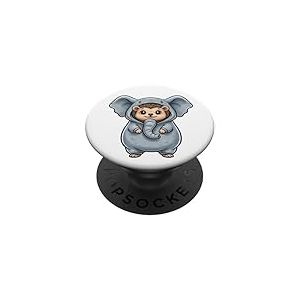 Costume de h&eacute;risson Mignon habill&eacute; en &eacute;l&eacute;phant PopSockets PopGrip Adh&eacute;sif