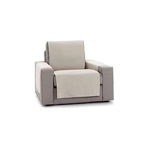 ECOMMERC3 Housse de canapé 1 Place élastique et Polyvalente - Couleur Lin - Protection Facile à Installer avec élastiques réglables - Renouvelle et protège l'assise, Le Dossier et Les Bras