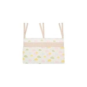 THUN - Poche de rangement pour berceau - Extérieur: 82% polyester, 10% coton, rembourrage : 100% polyester - Collection Baby Dolce Ferme - 30 x 50 cm