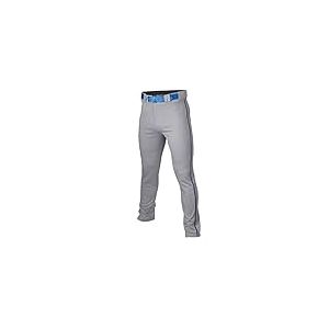 Easton Rival+ Baseball Pants | Full Length Semi-Relaxed Fit | Adult Sizes | Piped | Multiple Colors Pantalon, Gris/Bleu Roi, L Homme