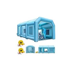 VEVOR Cabine de Peinture Gonflable 9x6x4 m, Tente Pulv&eacute;risation Gonflable pour Voiture, avec Syst&egrave;me de Filtration avec Souffleur, en Oxford et PVC, Station de Travail de Peinture Automobile, Garage