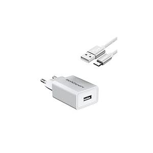 Kit Chargeur Blanc Micro USB Compatible avec ASUS ZenPad Z300 Z300C Z300M / Nexus 7 9 10 / MeMO Pad FHD 10 / Fonepad 7 8 / Padfone 2 / Transformer Book T100 / Transformer Pad TF103C 5V 2000mA