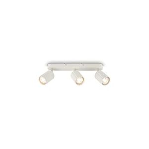 BRILONER - Plafonnier avec cannelures, orientable, GU10, max. 9 W, spot de plafond, lustre, luminaire plafonnier, lustre salon, lumière plafond, lustre chambre, lampe plafond, 32,5 cm, blanc cassé