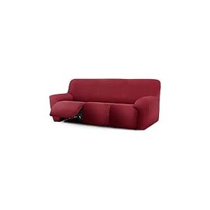 ECOMMERC3 Housse de canapé Relax Pieds 3 x 3, Super élastique bi-élastique, Respirante, Facile à Installer et à enlever, avec Mousse de Fixation et élastiques pour Repose-Pieds Bordeaux