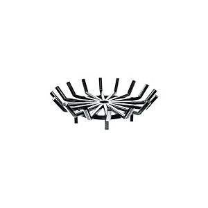 IDZO Grille à bûches en Fer forgé de 68,6 cm pour brasero Ronde araignée - Roue à Bois de Chauffage - Barre Robuste - Support à 4 Pieds - Noir