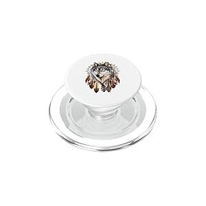 Attrape-r&ecirc;ves Indien boh&egrave;me Tribal Loup PopSockets PopGrip pour MagSafe