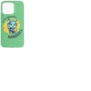 Handball Ballon de handball Chat-chattes Joueuse de handball Coque pour iPhone 15 Pro Max