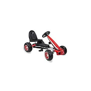 Teorema Giocattoli 66376 - Go Kart à pédales pour Enfants avec Frein, Rouge