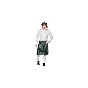 Boland - Set écossais pour hommes, à carreaux, kilt et barrettes, mini-jupe, casquette, écossaise, Lady, Ecosse, St. Patricks Day, déguisement, carnaval, fête à thème