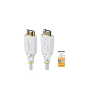 StarTech.com C&acirc;ble HDMI Haut D&eacute;bit Certifi&eacute; Premium de 1,8m, 4K 60Hz/1440p 144Hz, 18Gbps, Cordon HDMI 2.0, Gaine TPE, Blanc