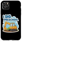 Dessin animé de la rentrée Scolaire I Dig Preschool Excavator Coque pour iPhone 11 Pro Max