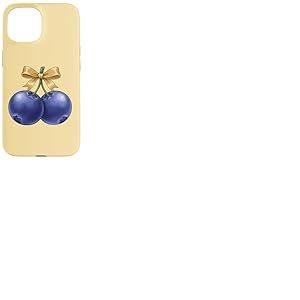 Paire de myrtilles Mignonnes avec n&oelig;ud Kawaii Fruit Coque pour iPhone 15
