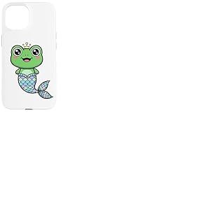 Mignon Grenouille sir&egrave;ne Kawaii Prince Couronne Pastel Queue Coque pour iPhone 15