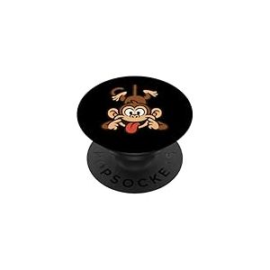 Dr&ocirc;le de Singe Suspendu &agrave; l'envers en tirant la Langue PopSockets PopGrip Adh&eacute;sif