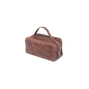 Londo Sac Voyage Cuir Véritable 2 Compartiments Unisexe, Bagage Cabine, Trousse Toilette, 29x16x13cm - Noir, Marron, Vert, Bleu Marine, Gris, Camel