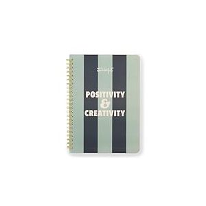 Mr. Wonderful - Cahier à couverture rigide A5 - Encadrement en spirale - Positivité et créativité - 160 pages carrées - Comprend des autocollants