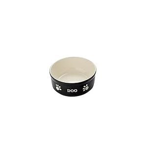 Nobby Mangeoire en Terre Cuite pour Chien Motif Dog Noir Diamètre 15,5 cm
