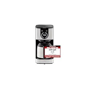 Caso Selection C10 Cafetière isotherme avec verseuse isotherme de 1,2 l, minuterie, en acier inoxydable avec filtre permanent pour 10 tasses, acier inoxydable, noir