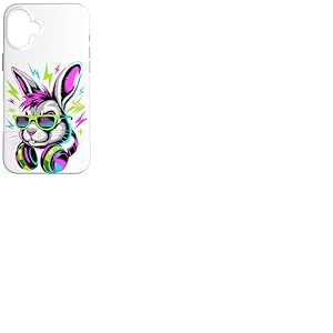 Style Époque Punk Lapin Lunettes de Soleil Lapins Coque pour iPhone 16 Plus