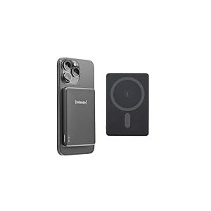 Intenso MW5000 Batterie Externe magn&eacute;tique 5000 mAh &ndash; Compatible MagSafe, Recharge sans Fil 15 W, USB-C PD 20 W, Plate et compacte &ndash; Test&eacute;e en Allemagne &ndash; Grise : Amazon.FR: High-Tech