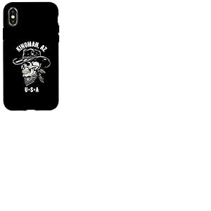 Kingman Arizona USA Tête de Mort de Cowboy Vieilli Coque pour iPhone X/XS