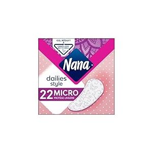 Nana Dailies Style Prot&egrave;ge-Lingerie Micro - Prot&egrave;ge-Slip Petit et Confortable pour Tous Types de Lingerie - 22 Prot&egrave;ge-Slips