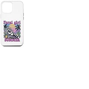 Feral Girl Summer Raton Laveur Plage Vacances Coucher de Soleil Coque pour iPhone 12 Pro Max