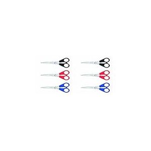 Westcott E-31031 00 Lot de 6 Ciseaux de bureau Bleu/Rouge/Noir