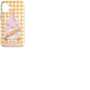 Nain de Jardin Vichy Rose avec Oreilles de Lapin Coque pour iPhone 16 Plus