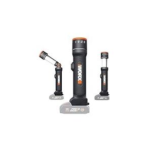 WORX Lampe Led 4 en 1 sans Fil 20V WX027.9, Télescopique, Tête Pivotante à 70°, Idéale Pour le Camping et Activités Extérieures, Sans Batterie ni Chargeur