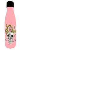 Geda Labels Bouteille isotherme en acier inoxydable Motif tête de mort Style bohème 500 ml