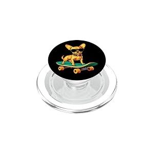 Skateboard Chihuahua PopSockets PopGrip pour MagSafe