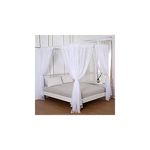 Akiky Ensemble de Rideaux de lit Princesse avec Ciel étoilé pour lit King Size, 8 Panneaux (très Grand lit, Blanc)