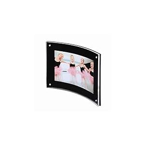 Yakri Cadre photo incurvé en acrylique 21,6 x 27,9 cm, support de panneau incurvé avec aimant pour diplôme, certificat ou plaque (noir et transparent)