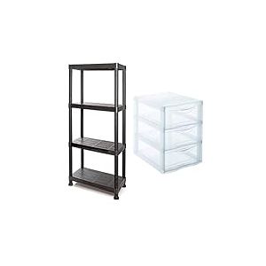 Tayg Étagère en Plastique, 634 & SUNDIS | Tour de Rangement, Organiseur ORGAMIX - 3 Tiroirs - Format A5 - Transparent - 4549004