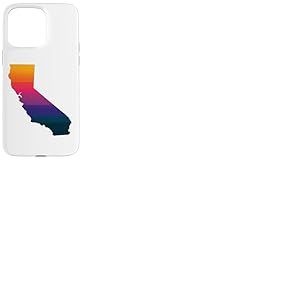 California West Coast Sunset State Map Souvenir de Vacances Coque pour iPhone 15 Pro Max