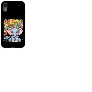 C'est Mon Anniversaire Elephant Kids 3 Ans Fille Coque pour iPhone XR
