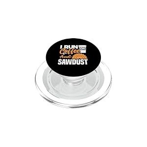 Je Cours au caf&eacute; et &agrave; la sciure de Bois PopSockets PopGrip pour MagSafe